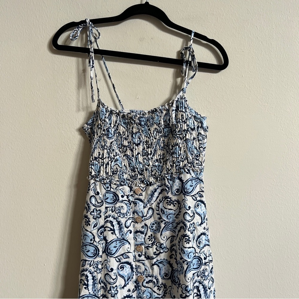 Zara Paisley Linen Midi Dress - Picture 2 of 7